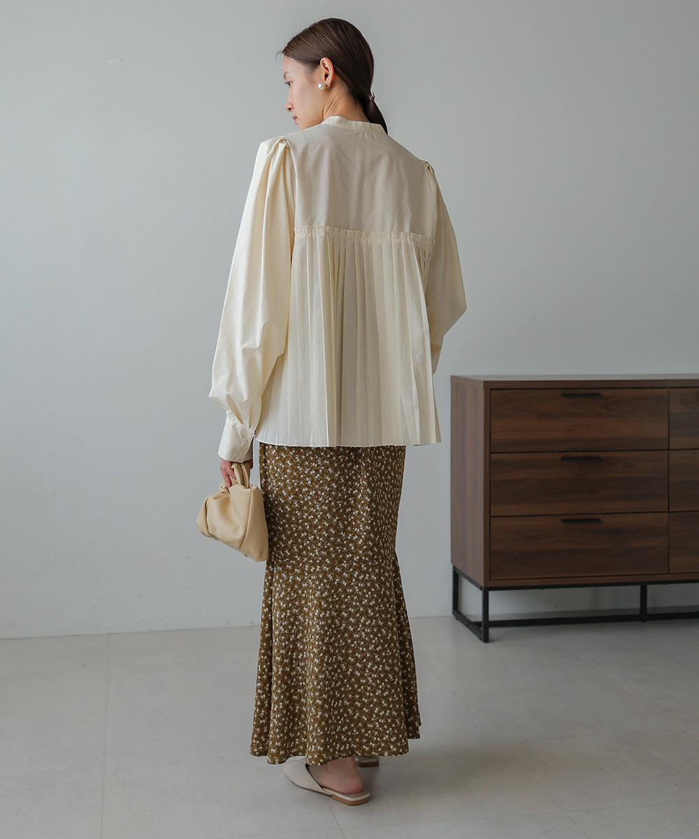 ボリュームスリーブプリーツブラウス