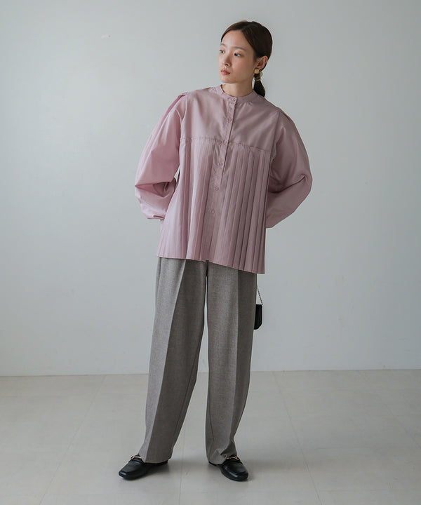 ボリュームスリーブプリーツブラウス