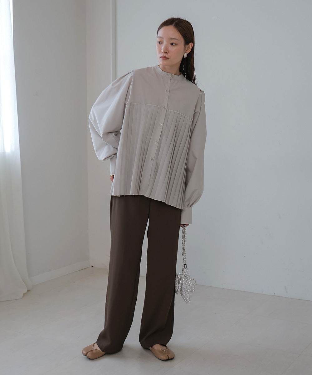 ボリュームスリーブプリーツブラウス