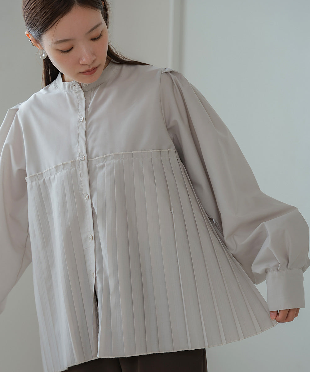 ボリュームスリーブプリーツブラウス