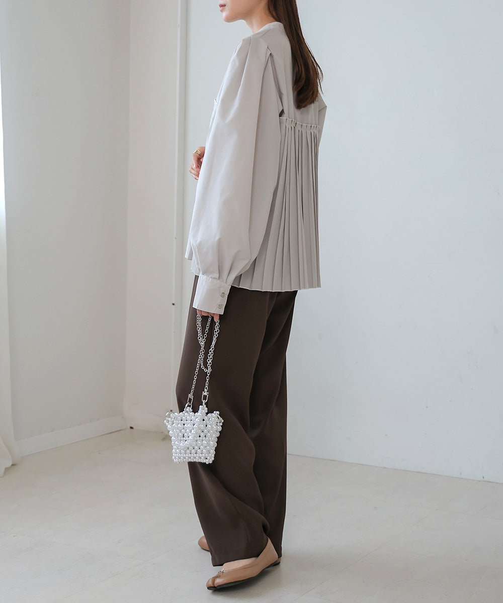 ボリュームスリーブプリーツブラウス