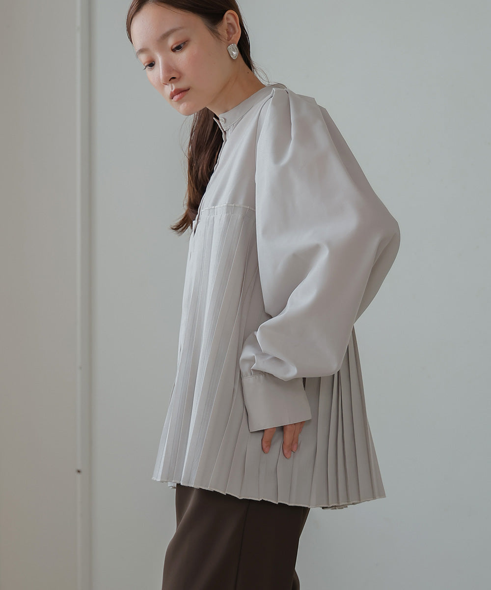ボリュームスリーブプリーツブラウス