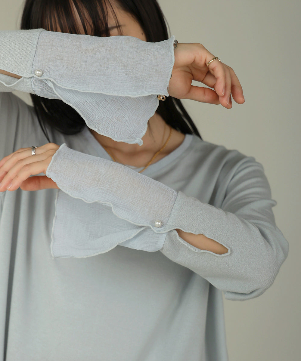 シアースリーブレイヤードトップス