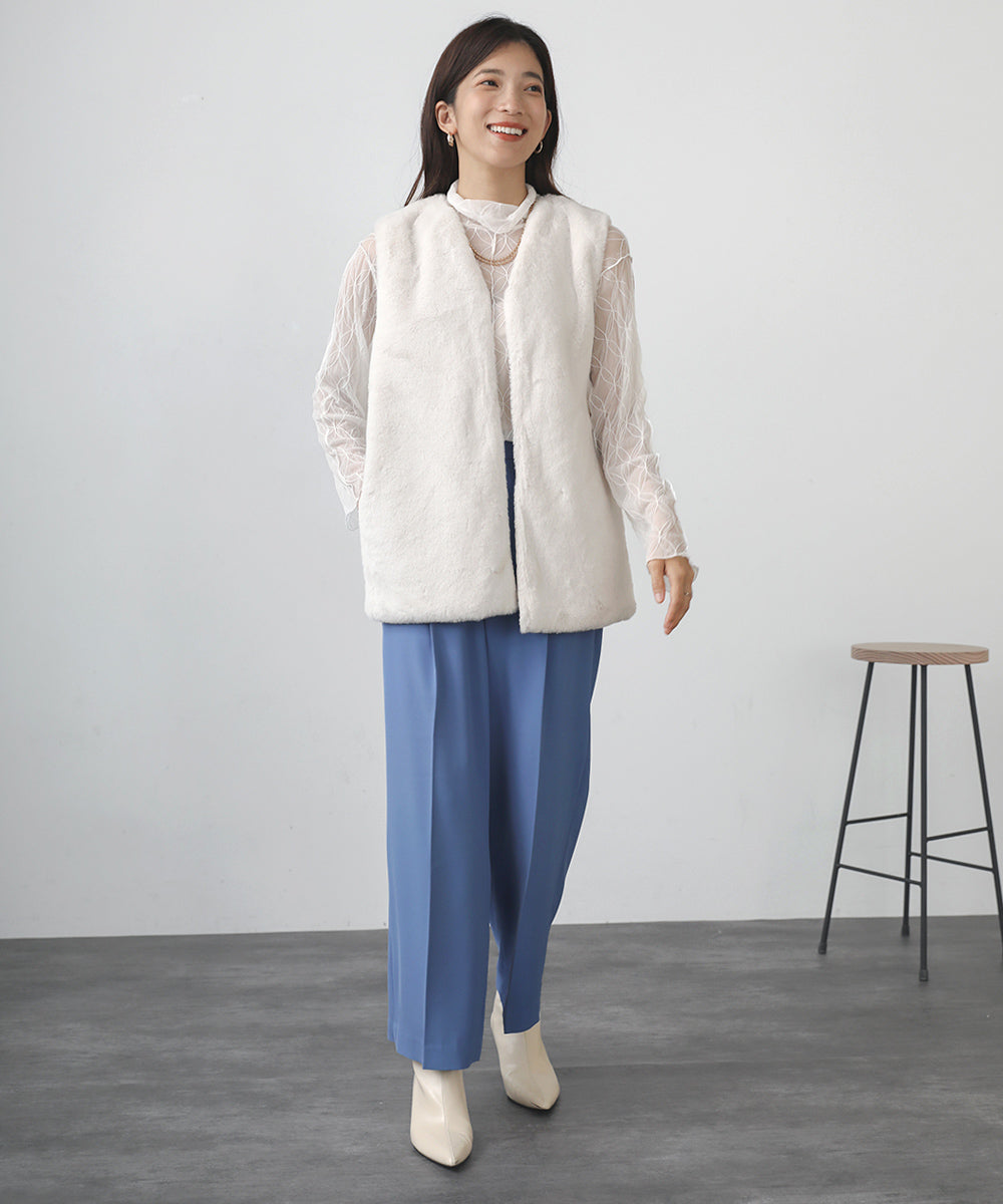 幾何学柄シアーインナー