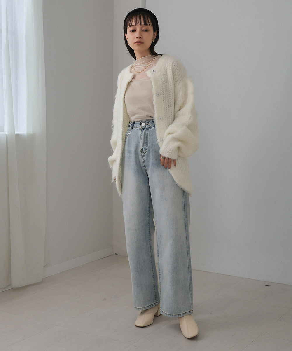 モヘヤライクシャギーカーディガン