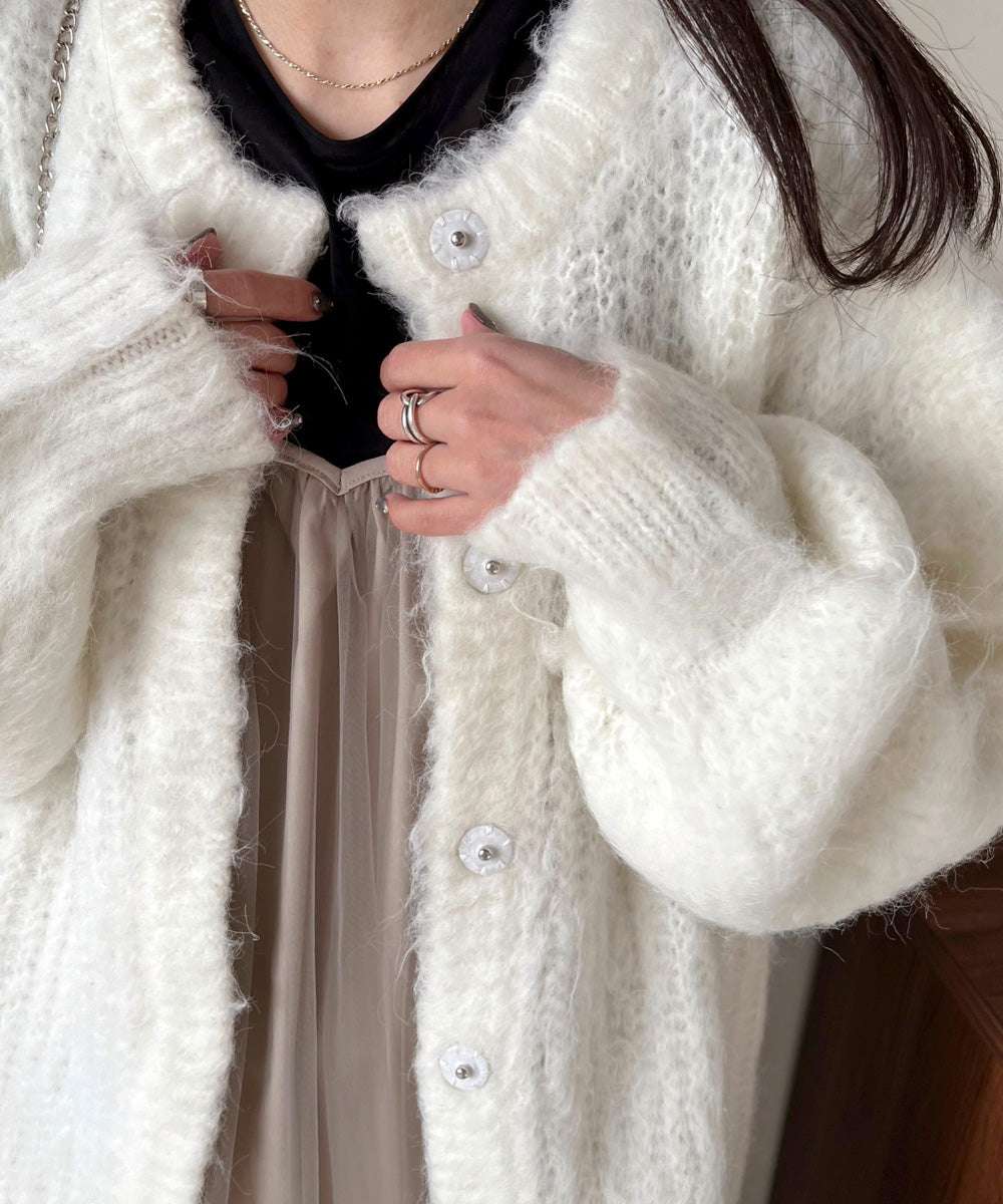 モヘヤライクシャギーカーディガン