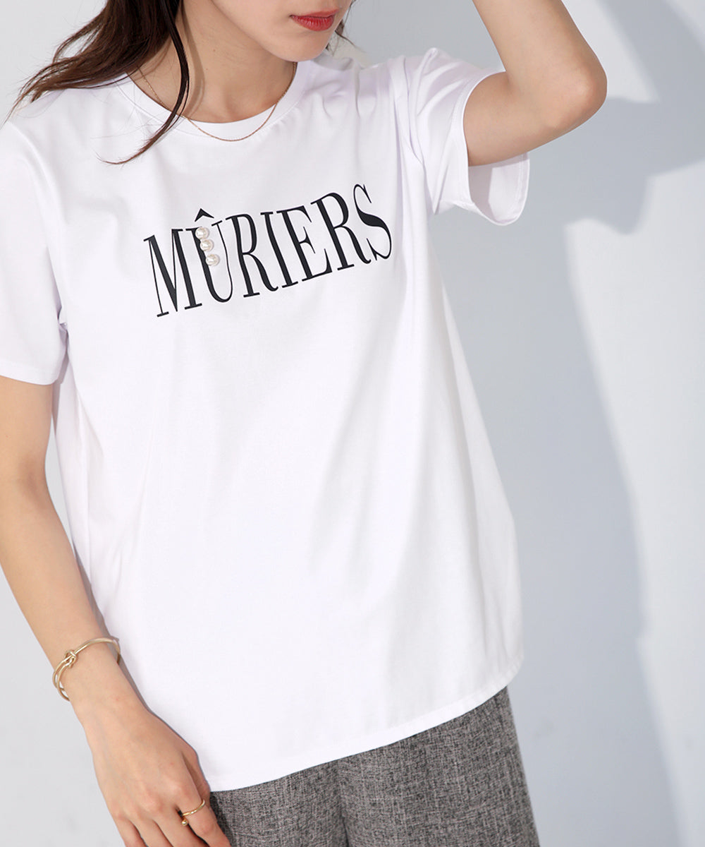 BouJeloud コットンロゴパールTシャツ