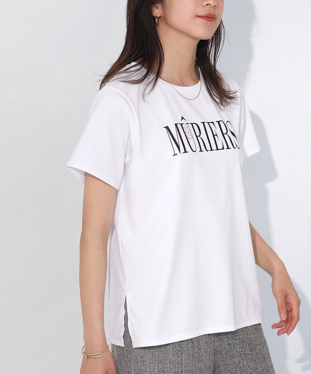 BouJeloud コットンロゴパールTシャツ