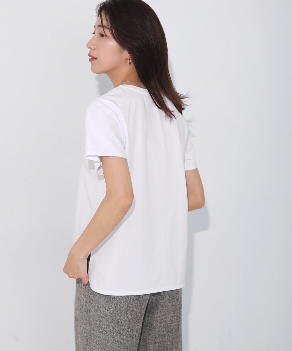 BouJeloud コットンロゴパールTシャツ