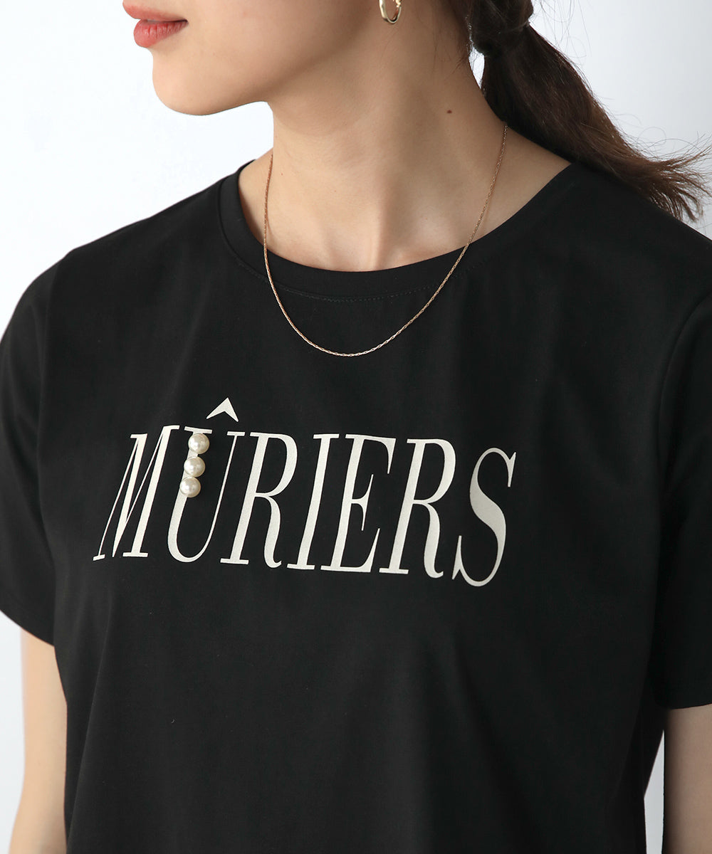 BouJeloud コットンロゴパールTシャツ