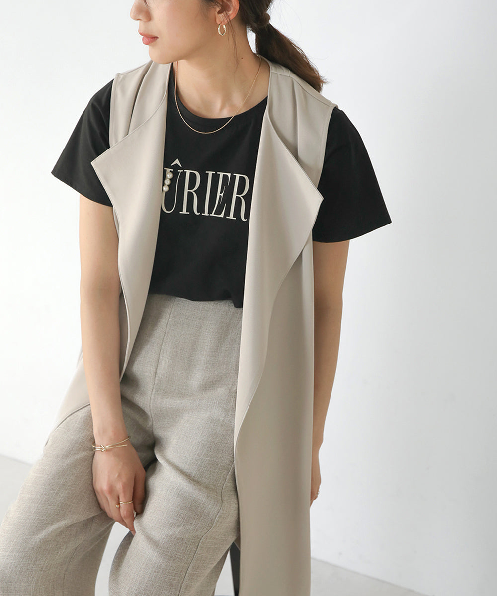BouJeloud コットンロゴパールTシャツ