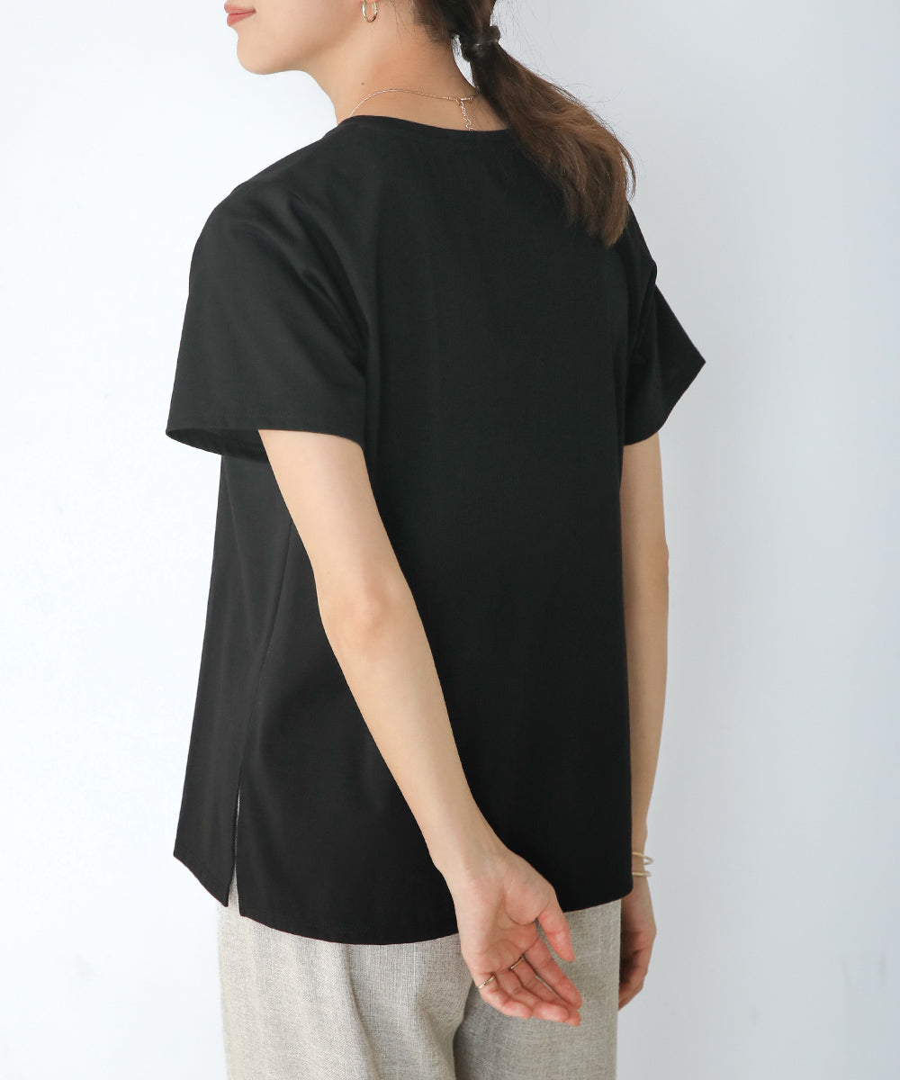 BouJeloud コットンロゴパールTシャツ