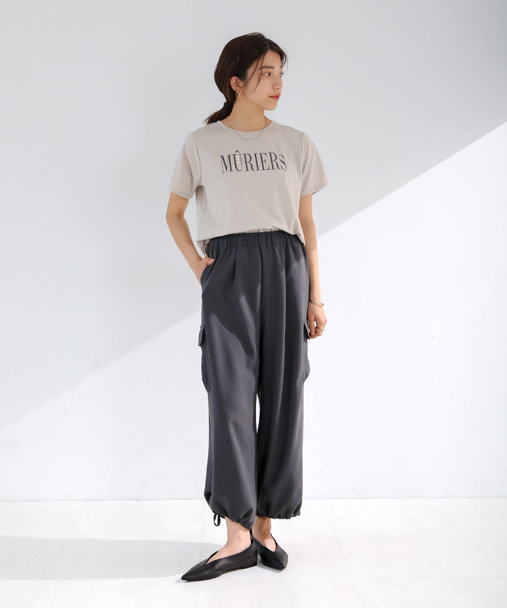 BouJeloud コットンロゴパールTシャツ