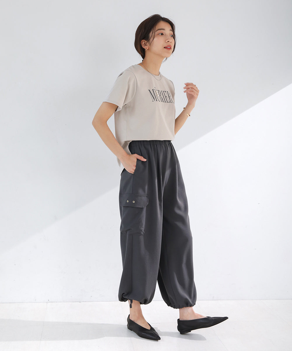 BouJeloud コットンロゴパールTシャツ