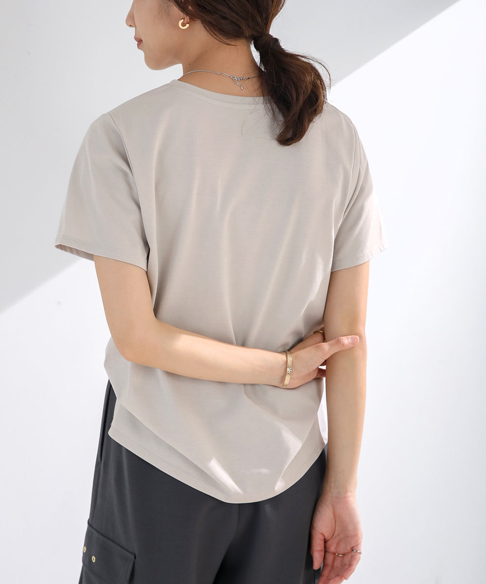 BouJeloud コットンロゴパールTシャツ