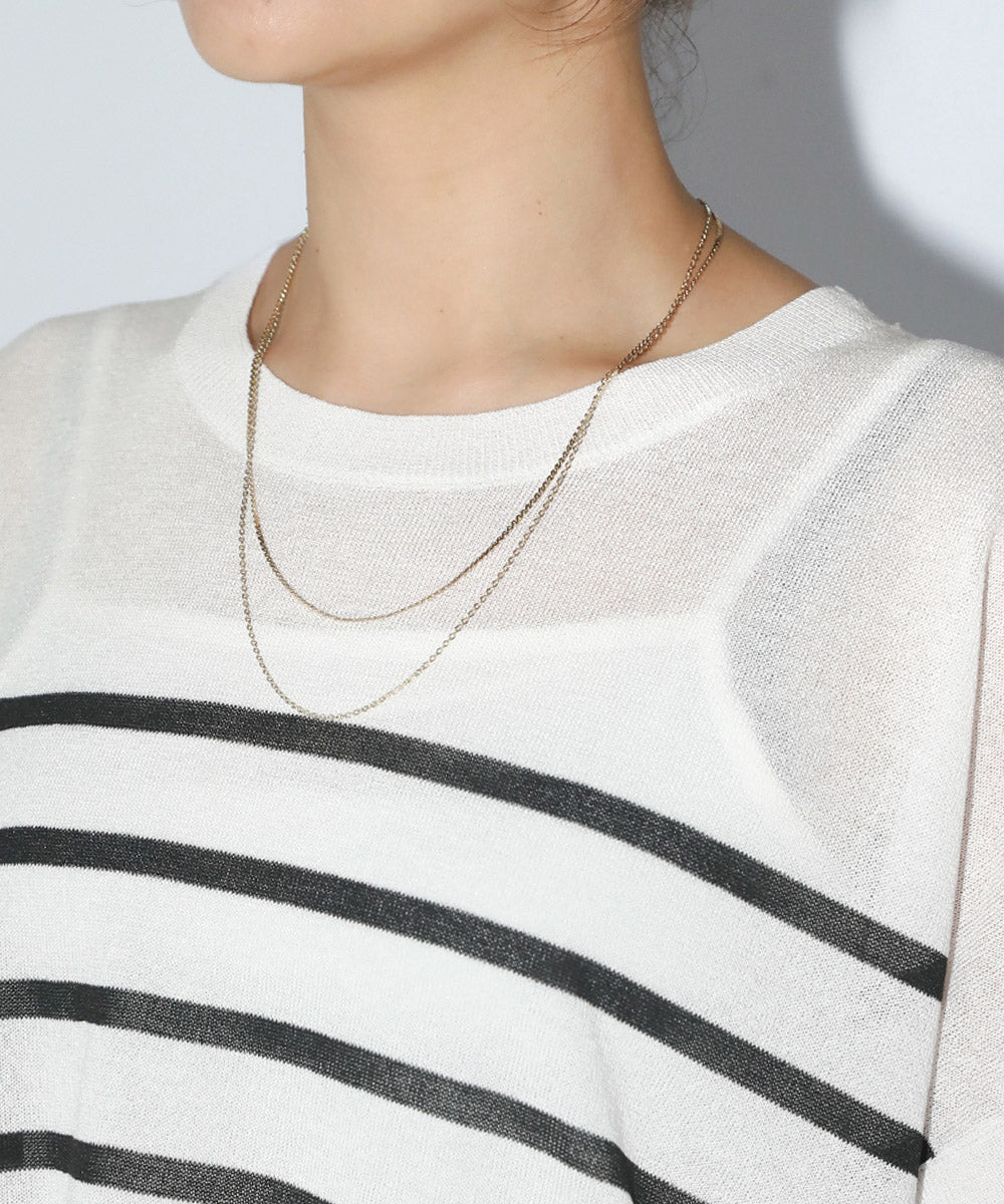 ニットボーダートップス