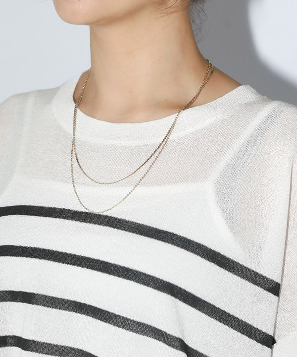 ニットボーダートップス