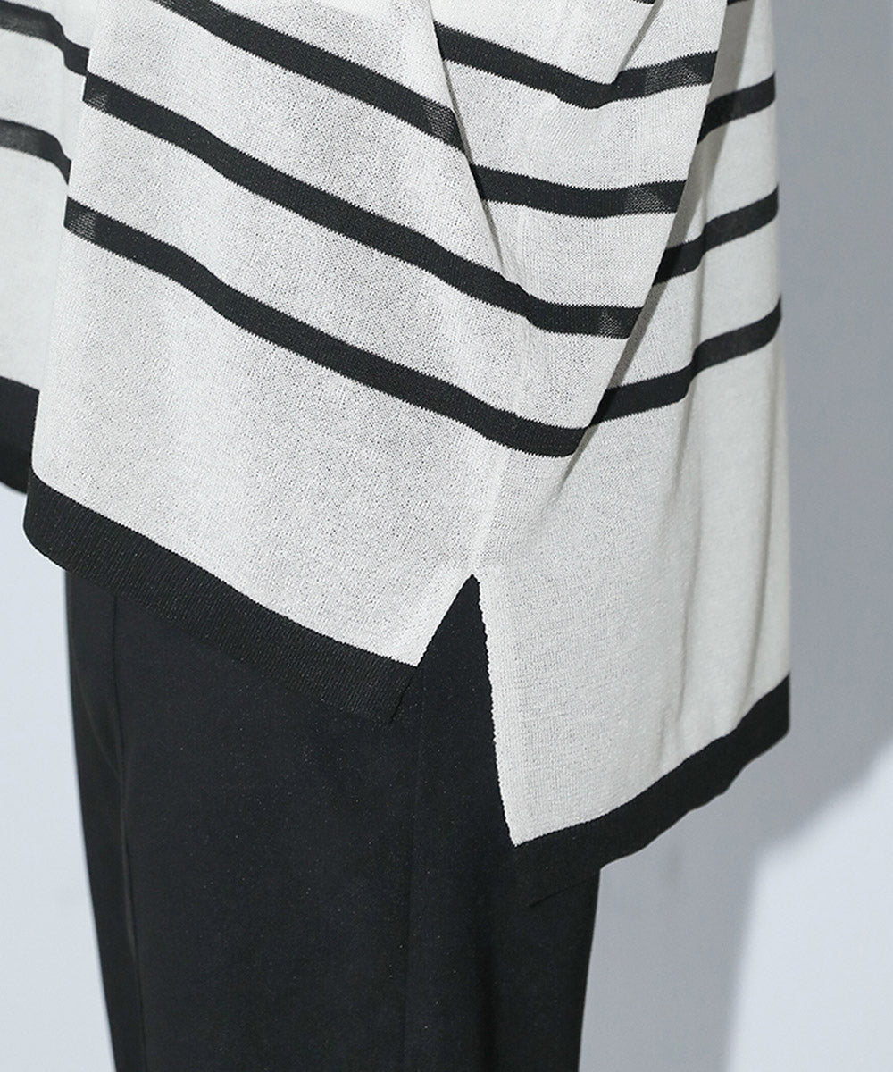 ニットボーダートップス