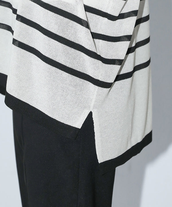 ニットボーダートップス