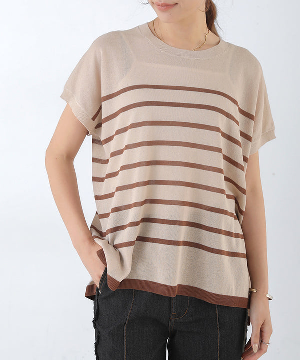 ニットボーダートップス