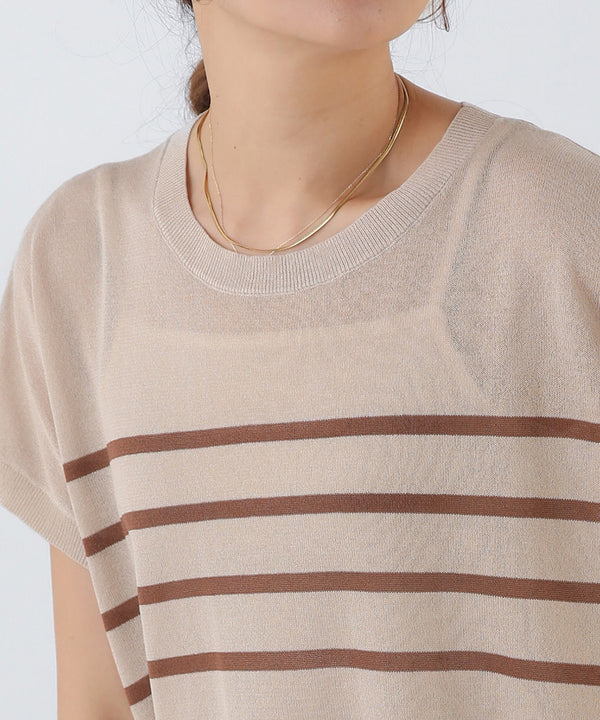 ニットボーダートップス