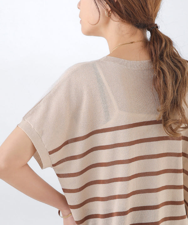 ニットボーダートップス