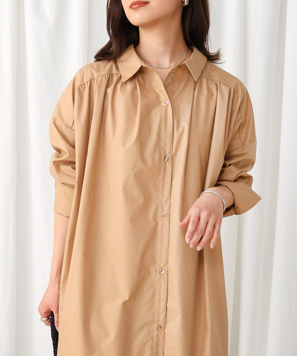 バックニットテープシャツチュニック