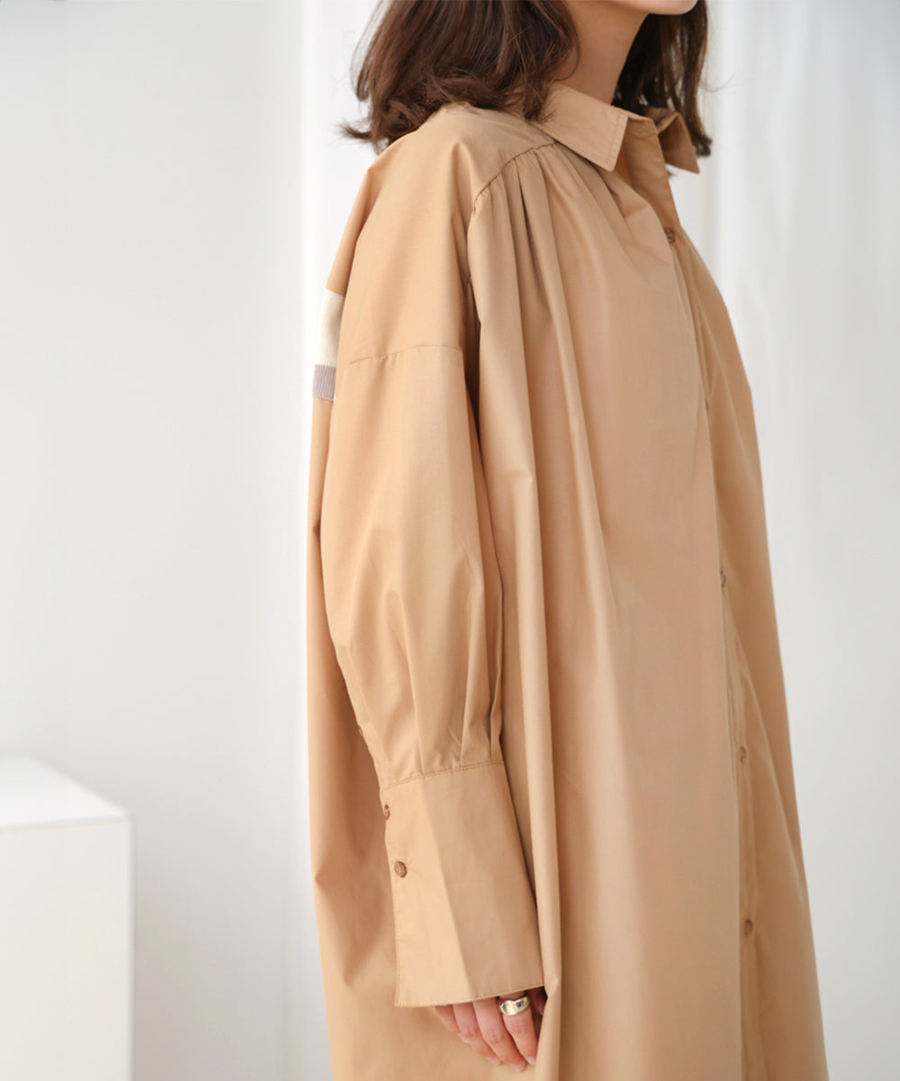 バックニットテープシャツチュニック