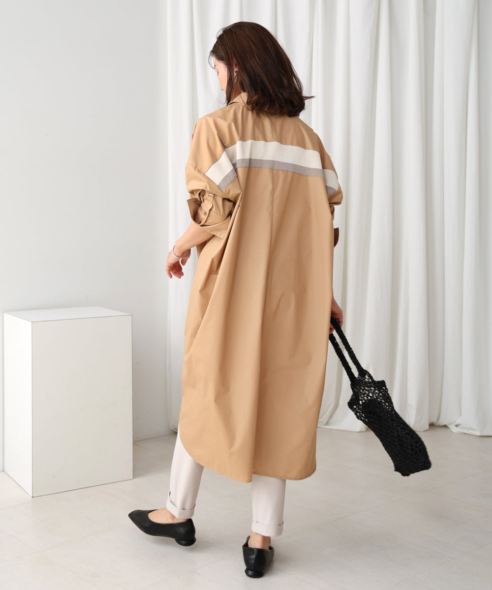 バックニットテープシャツチュニック