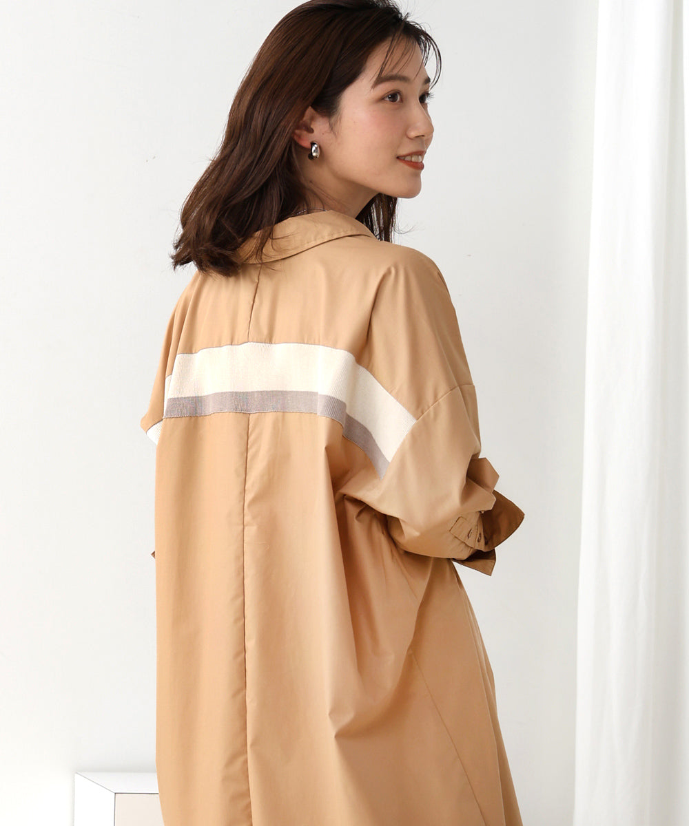 バックニットテープシャツチュニック