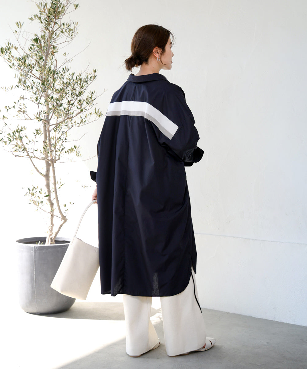バックニットテープシャツチュニック