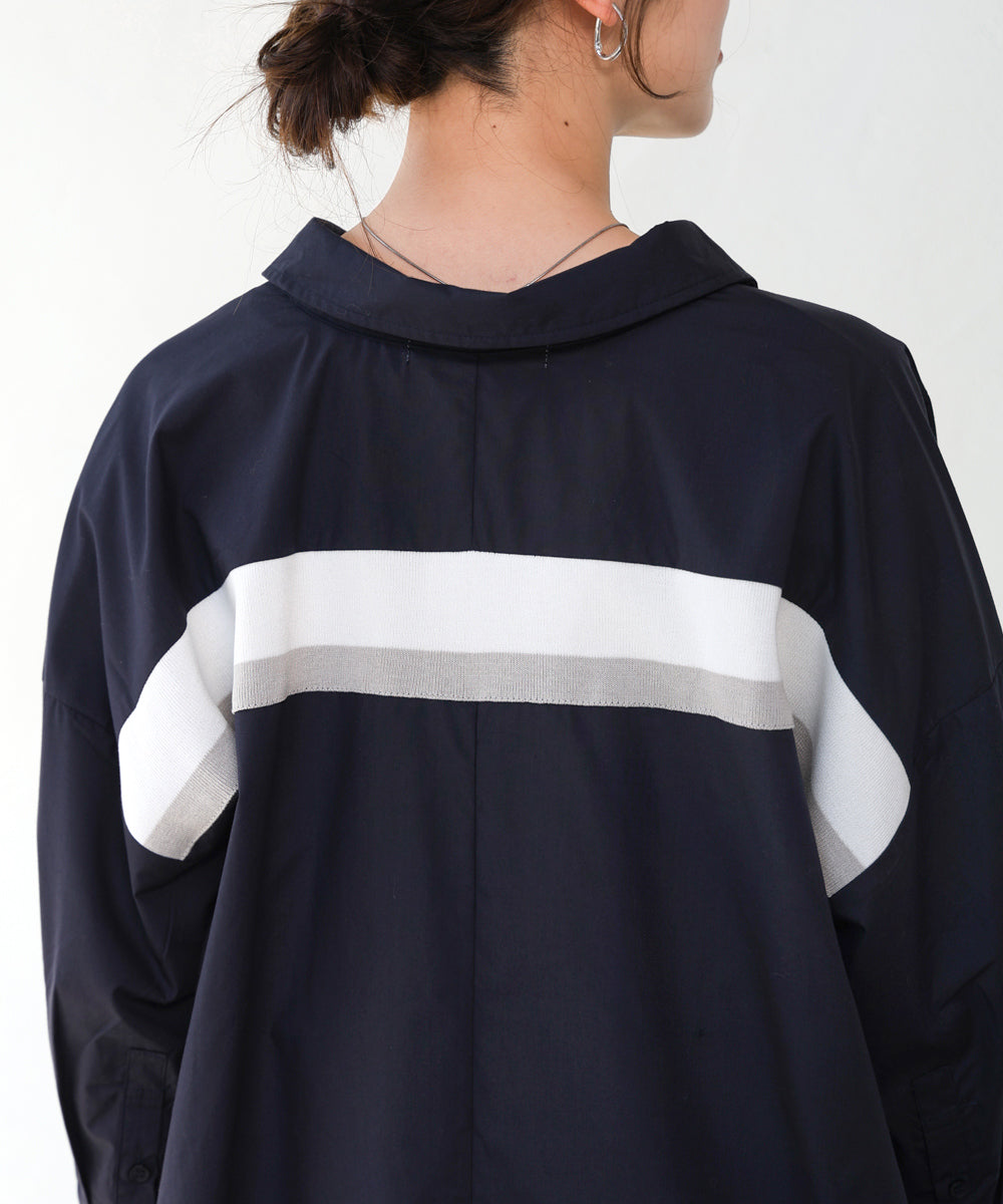 バックニットテープシャツチュニック