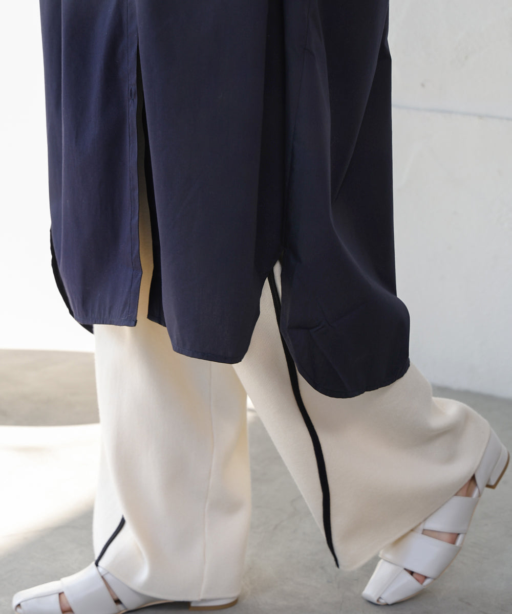 バックニットテープシャツチュニック