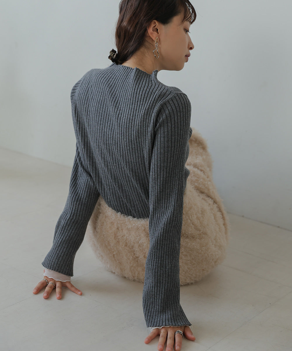 Bab チュールレイヤードリブニット