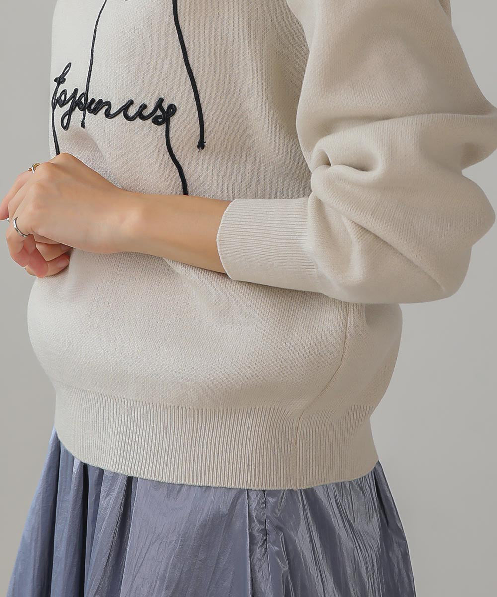 リサイクルヤーンロゴ刺繍プルオーバー