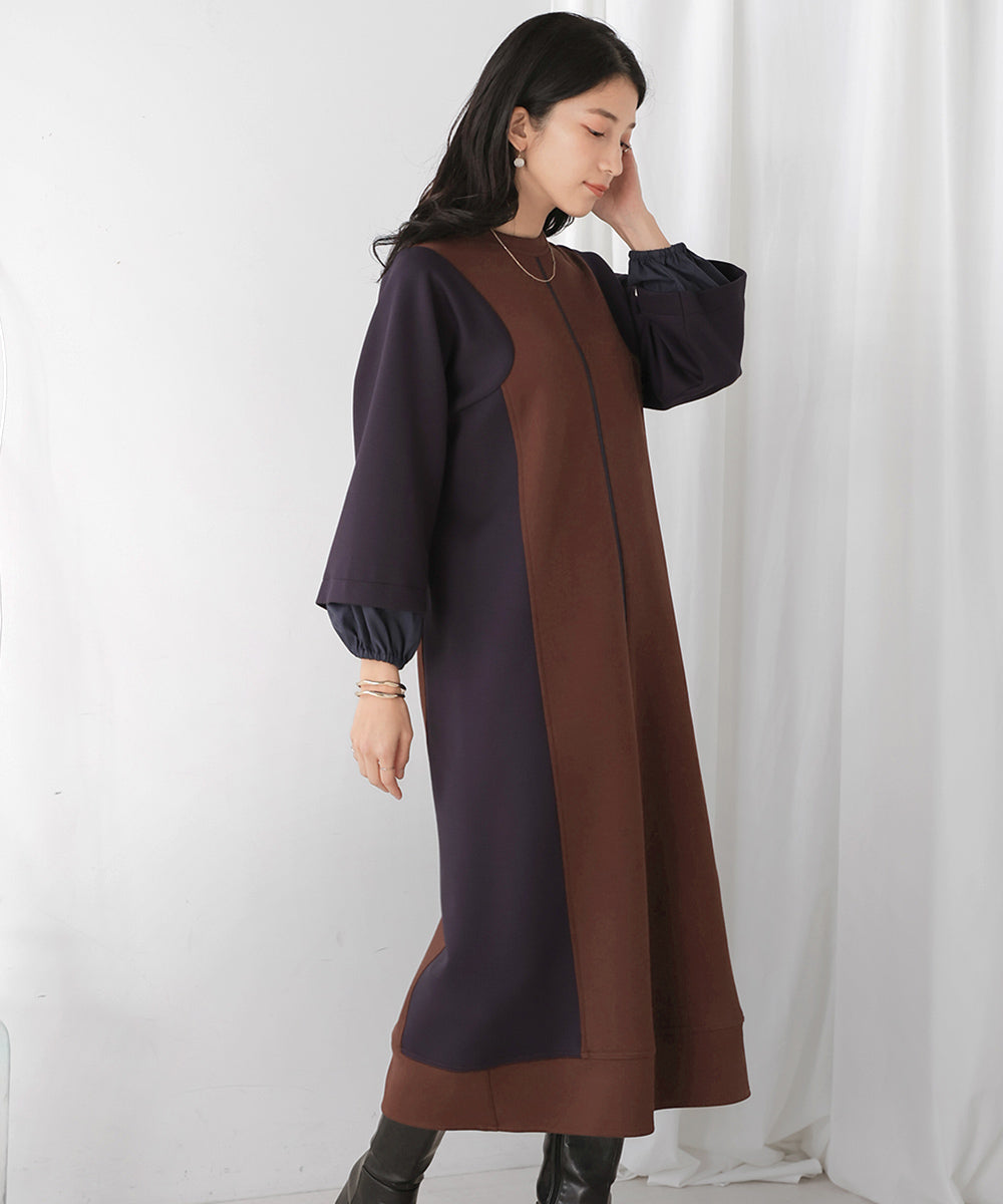 バイカラーワンピース