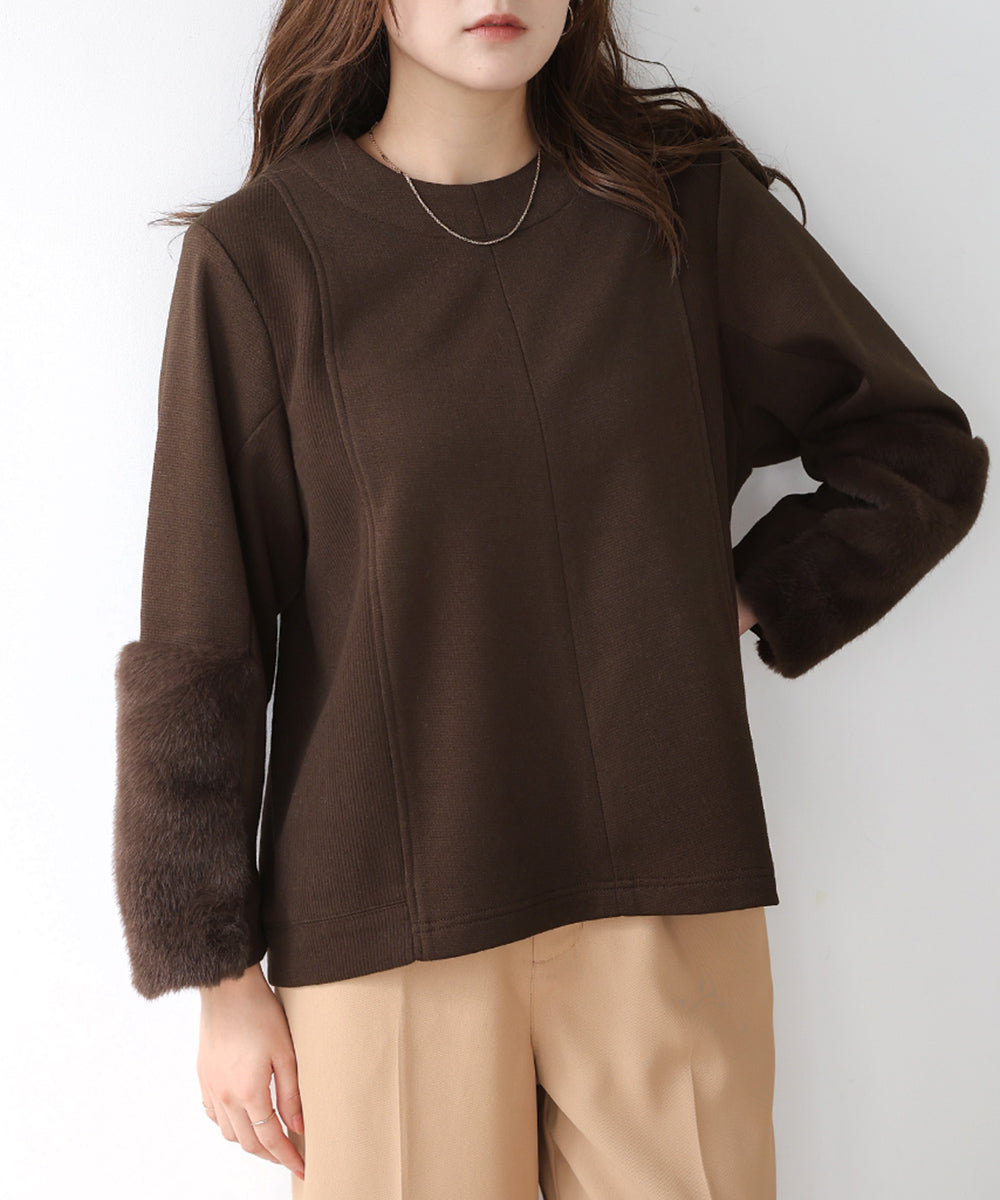 ファースリーブプルオーバー