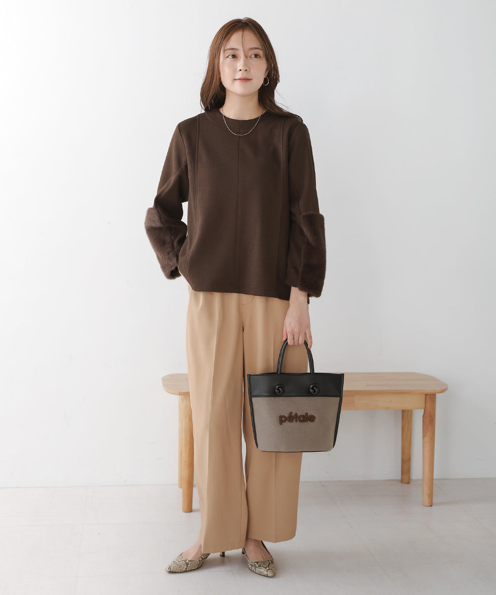 ファースリーブプルオーバー