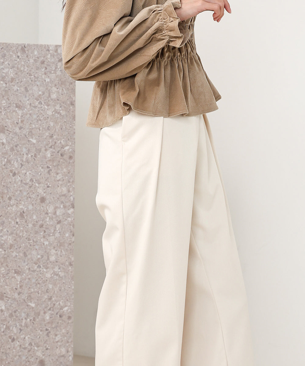 【オケージョンドレス/結婚式/3サイズ展開/SET ITEM/インナー付き/裏地付き】サイドタックベルト付スラックス