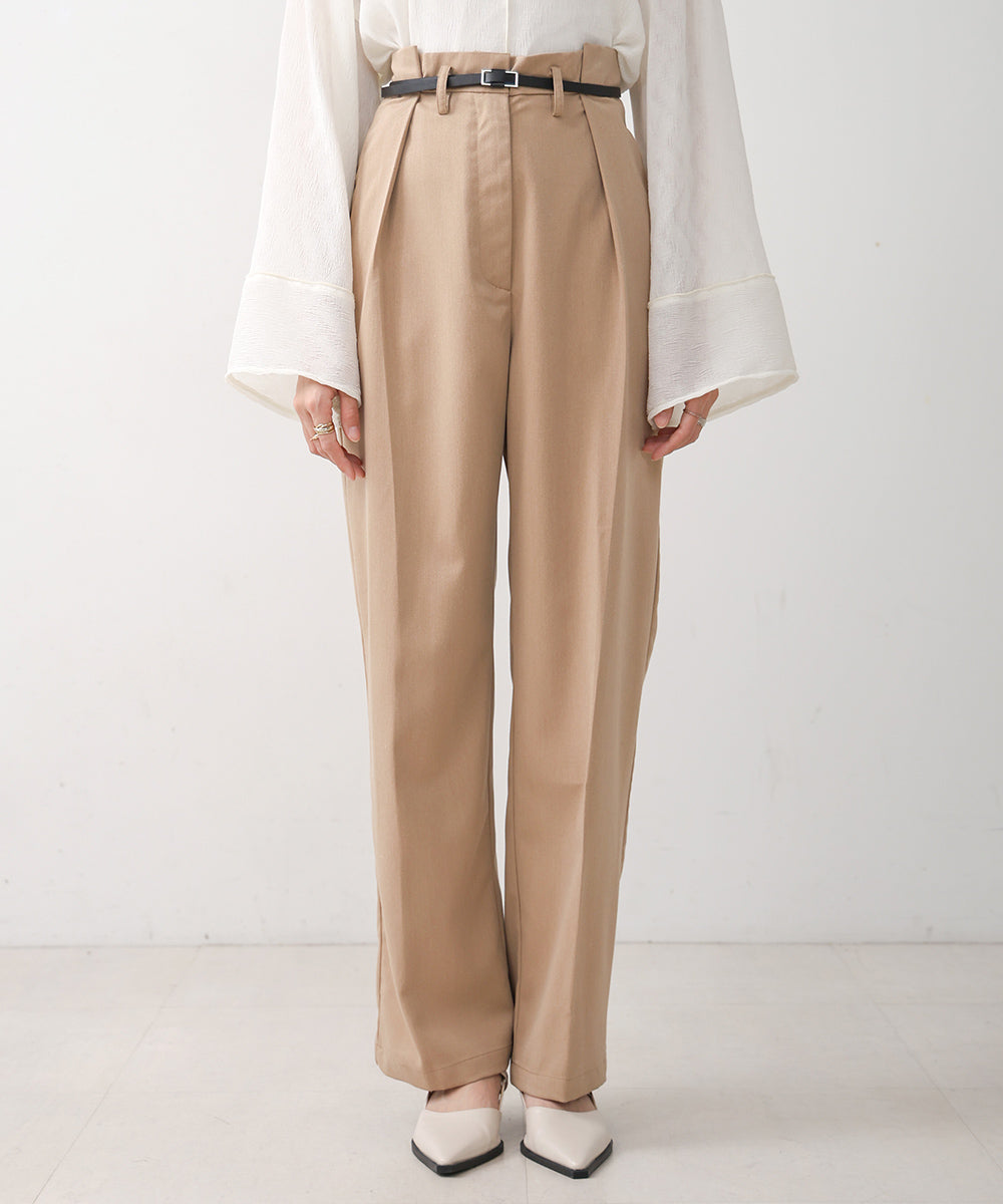【オケージョンドレス/結婚式/3サイズ展開/SET ITEM/インナー付き/裏地付き】サイドタックベルト付スラックス