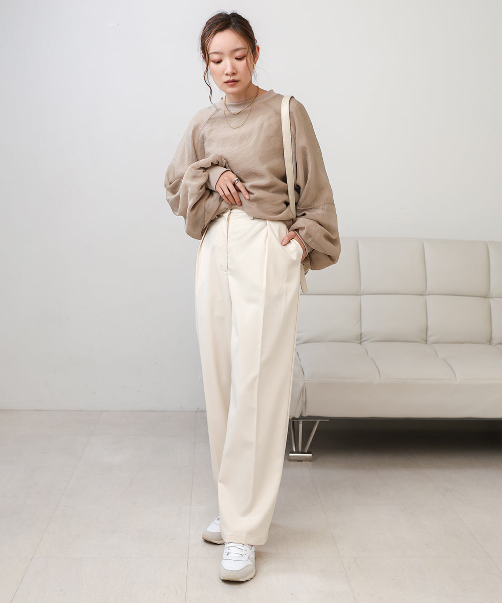 【オケージョンドレス/結婚式/3サイズ展開/SET ITEM/インナー付き/裏地付き】サイドタックベルト付スラックス