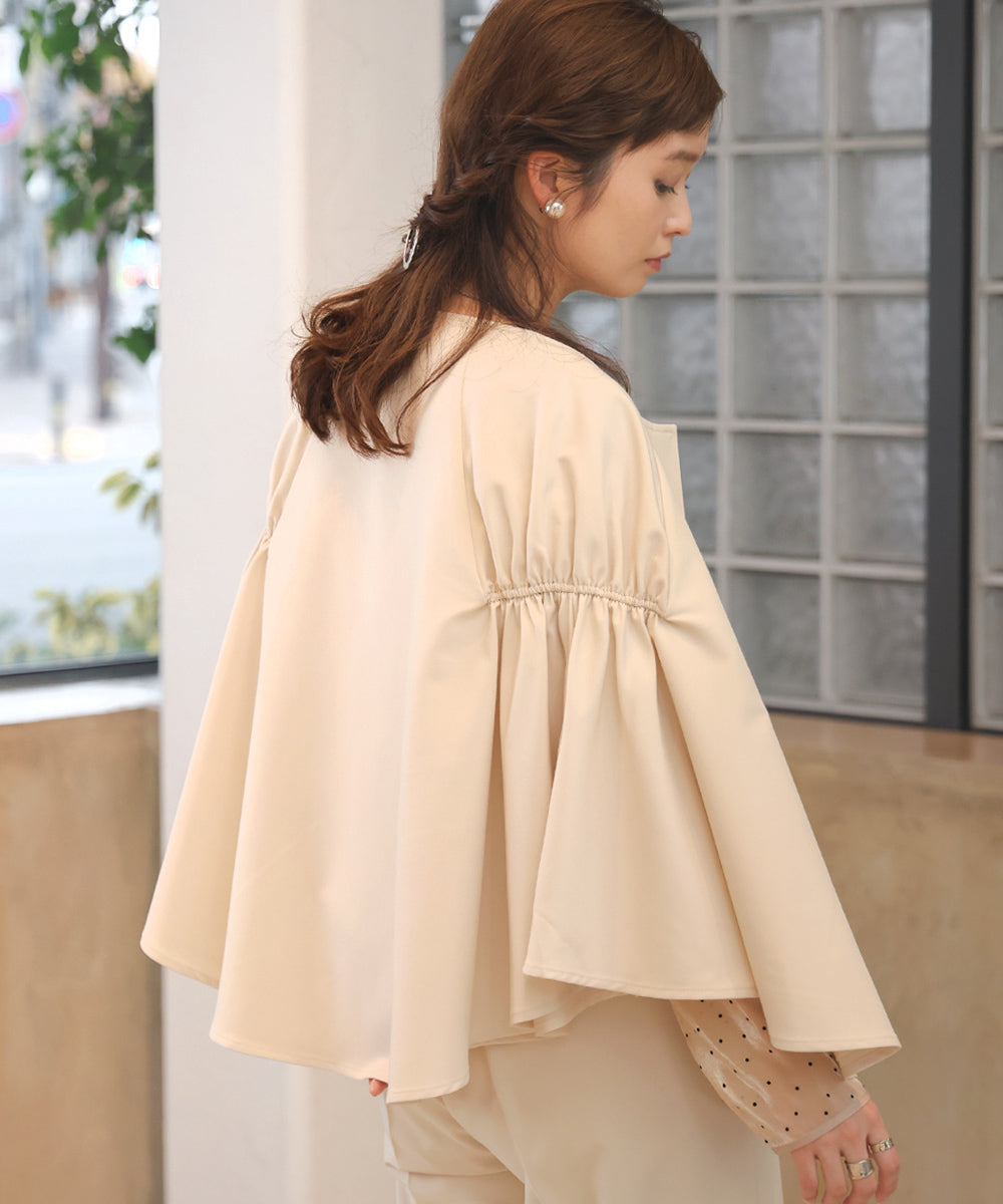 【オケージョンドレス/結婚式/2サイズ展開/SET ITEM/インナー付き/裏地付き】ケープ風ジャケット