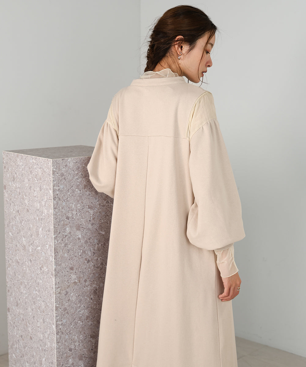 【低身長向けサイズあり】カフタンシアー裏毛ワンピース