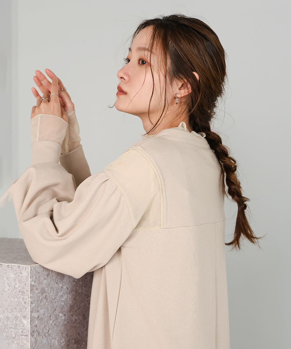 【低身長向けサイズあり】カフタンシアー裏毛ワンピース