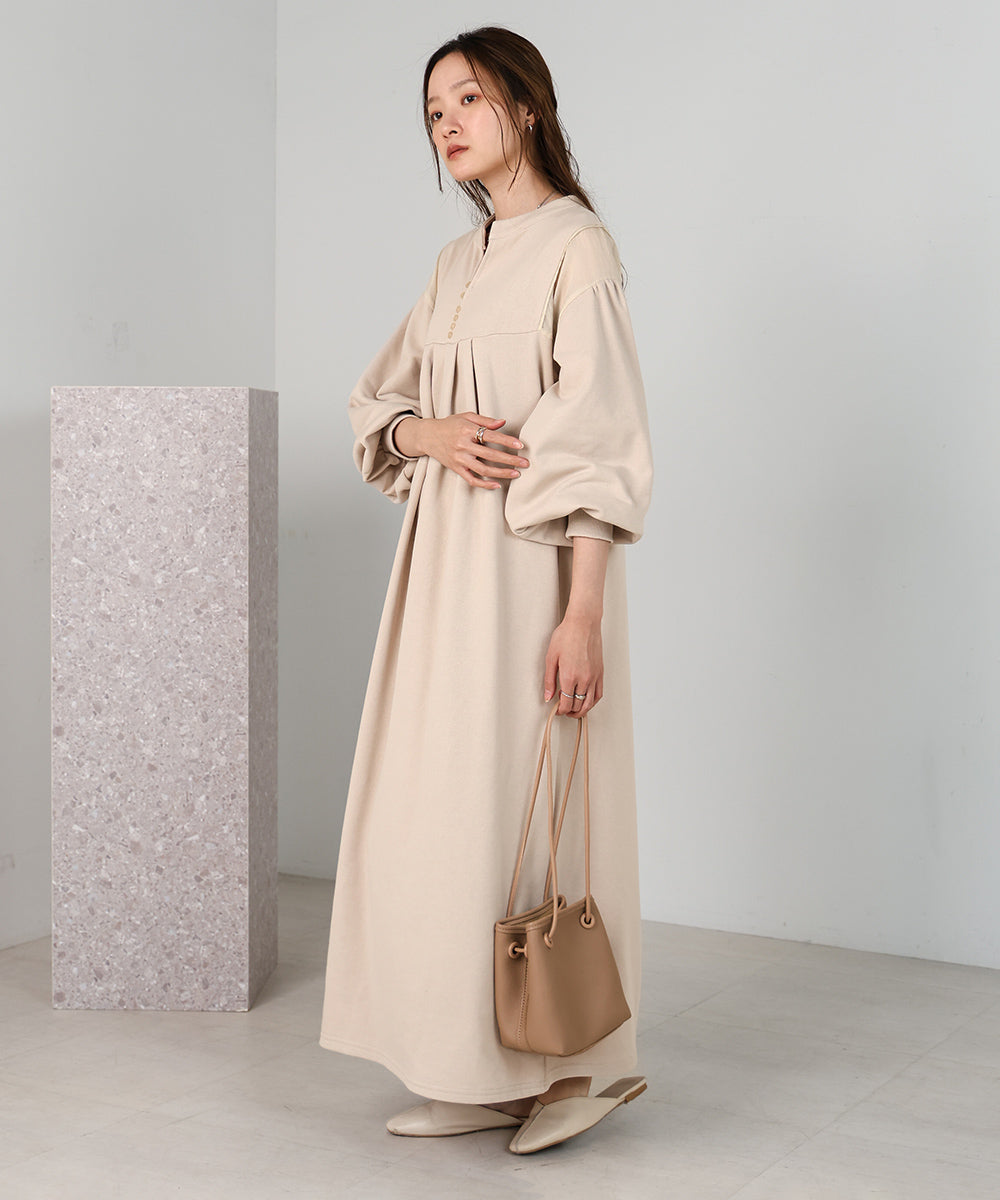 【低身長向けサイズあり】カフタンシアー裏毛ワンピース