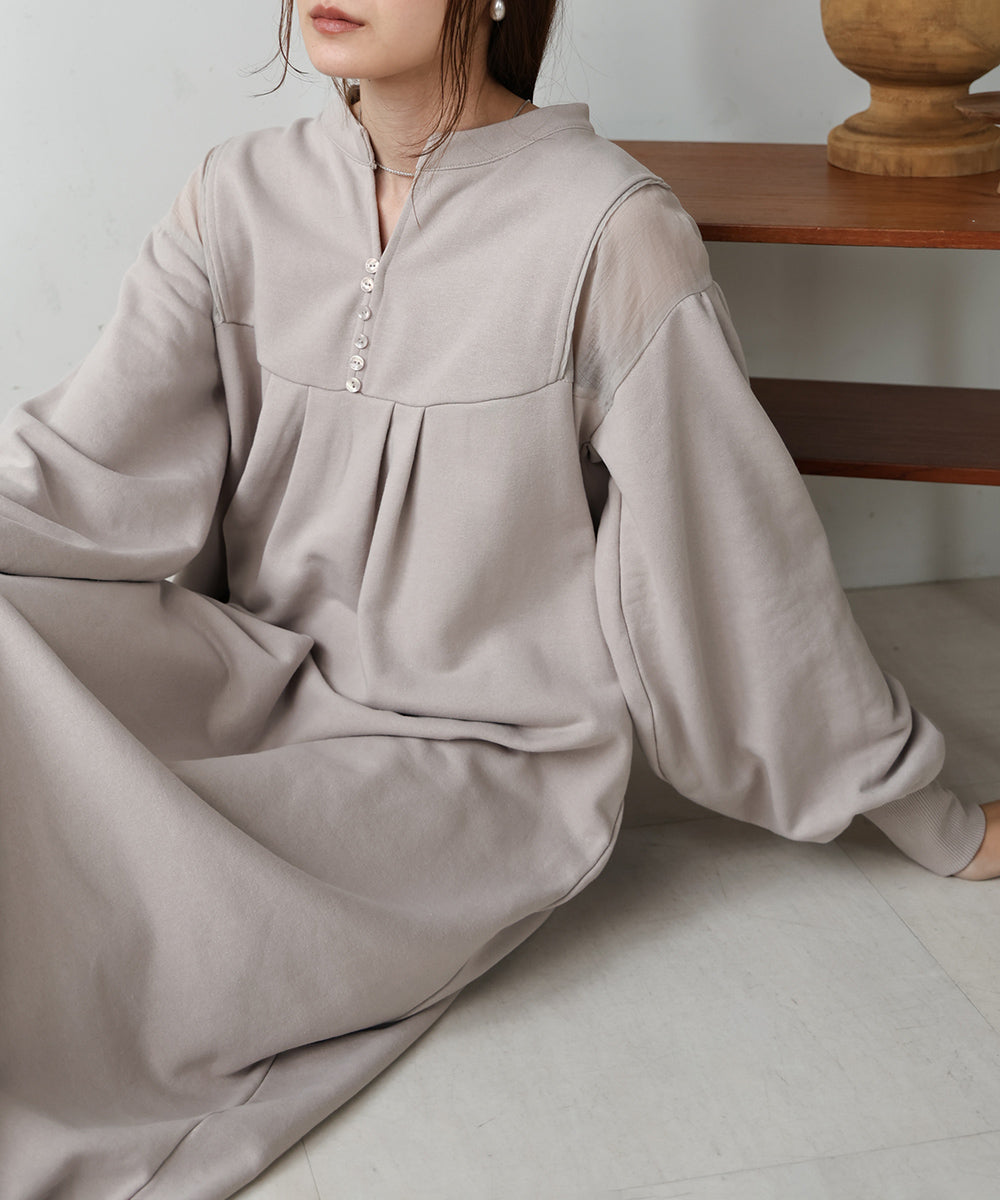 【低身長向けサイズあり】カフタンシアー裏毛ワンピース