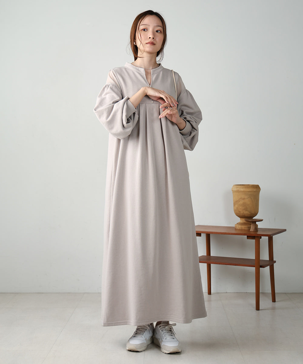 【低身長向けサイズあり】カフタンシアー裏毛ワンピース