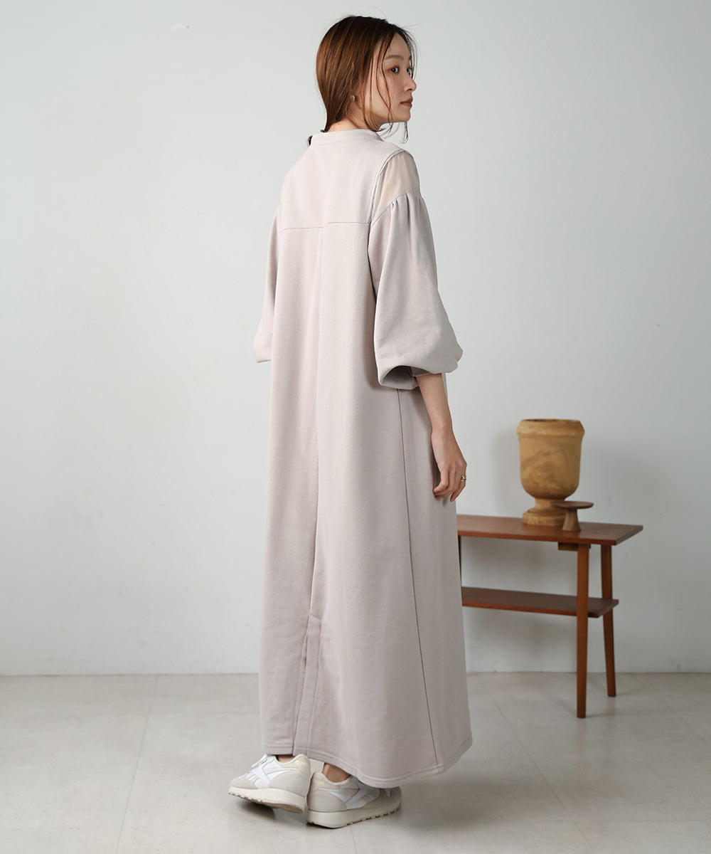 【低身長向けサイズあり】カフタンシアー裏毛ワンピース