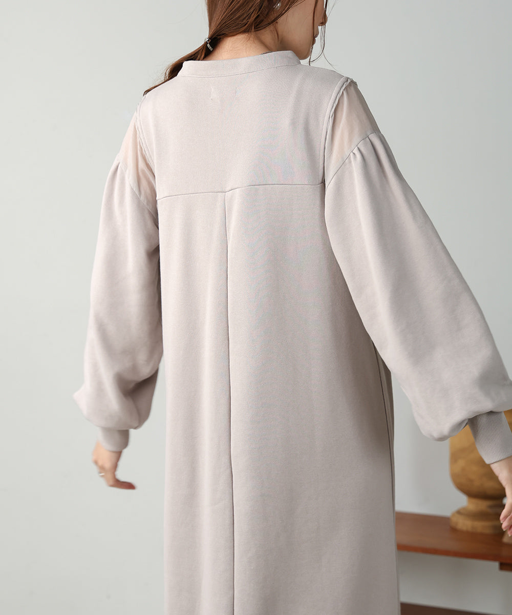 【低身長向けサイズあり】カフタンシアー裏毛ワンピース