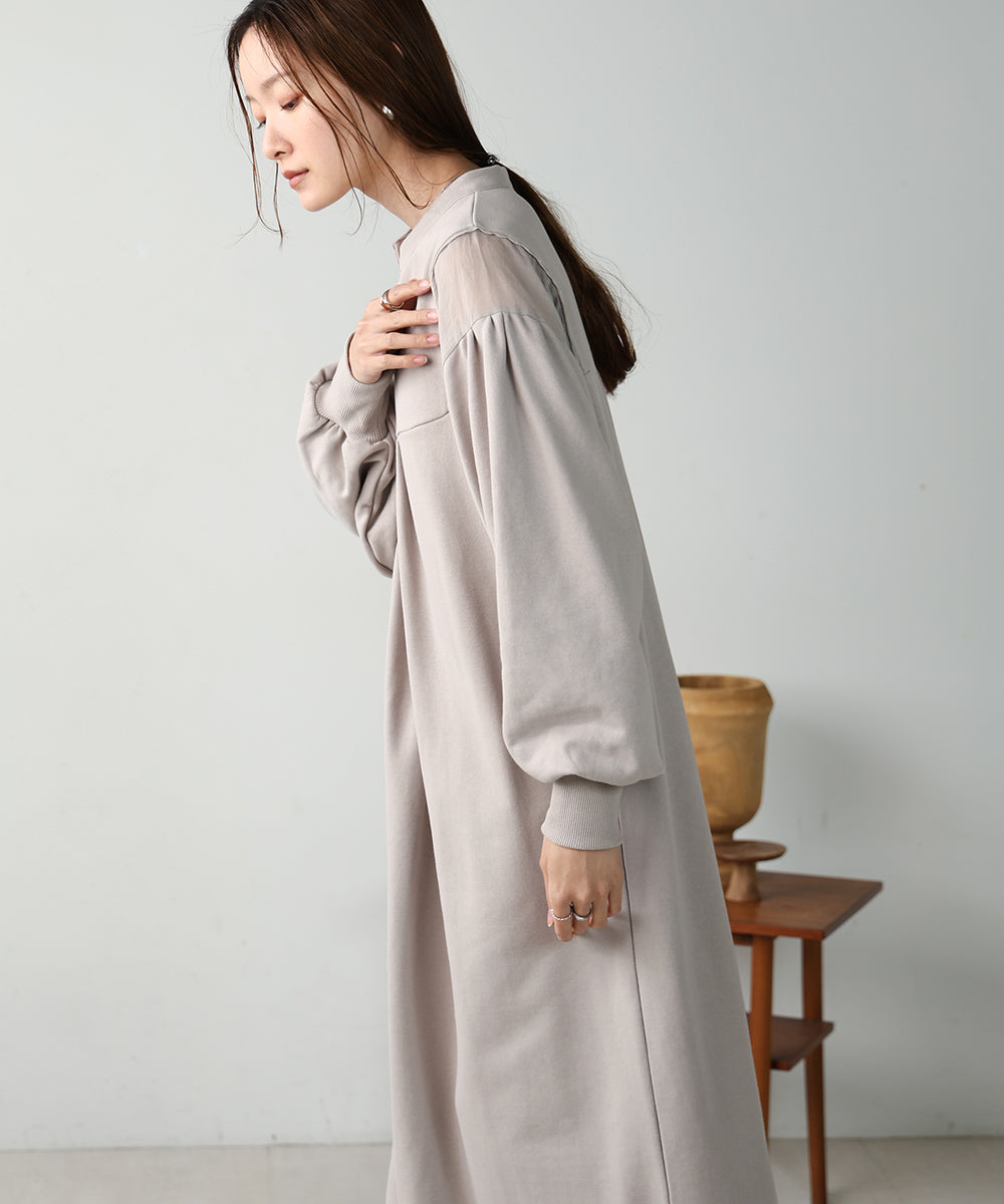 【低身長向けサイズあり】カフタンシアー裏毛ワンピース